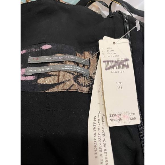 Anthropologie Jacquard A- Line Mini Dress Size 10 - Picture 7 of 8